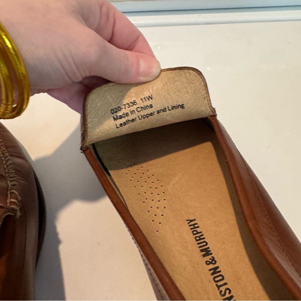 Johnston & Murphy Size Brown Leather Bit Slip On Driving
Loafers - Picture 6 of 8